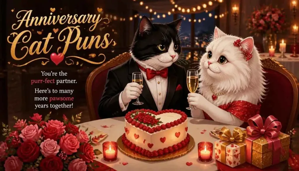 Anniversary Cat Puns    
