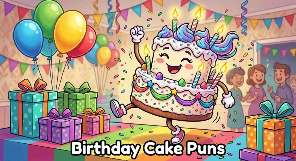 birthday cake celebrating happily