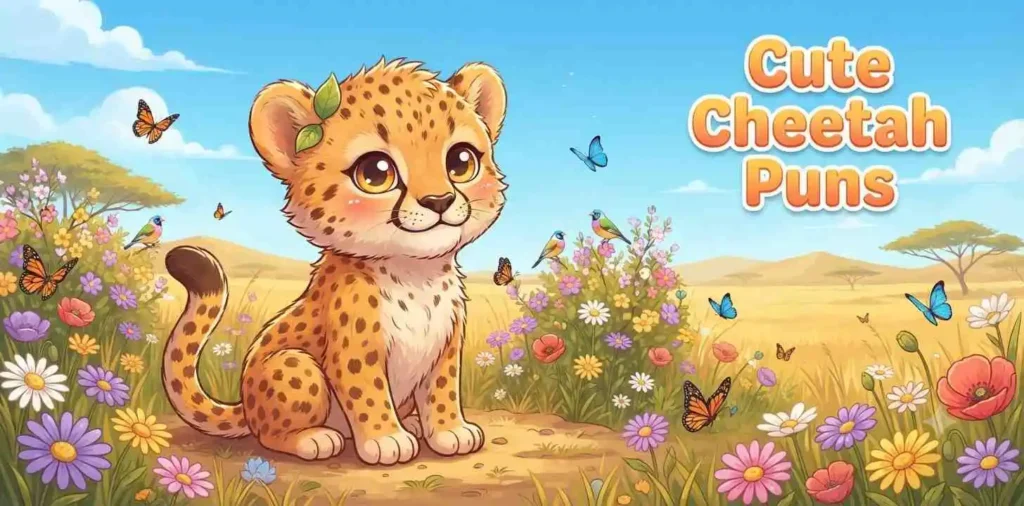 Cute baby cheetah smiling