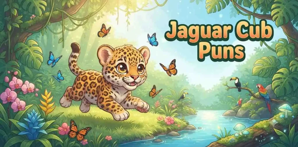 Cute jaguar cub smiling