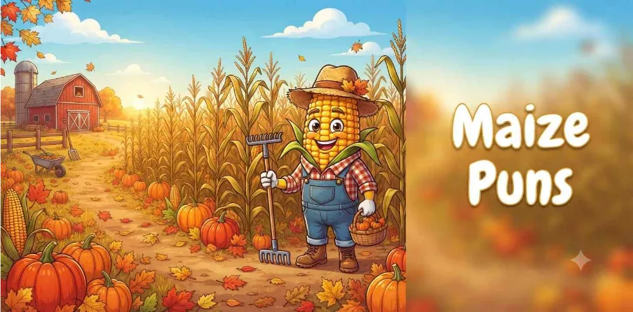 Corn Mascot In Harvest Field Maize