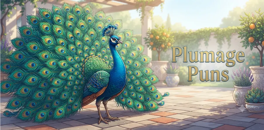 Peacock displaying colorful tail feathers      